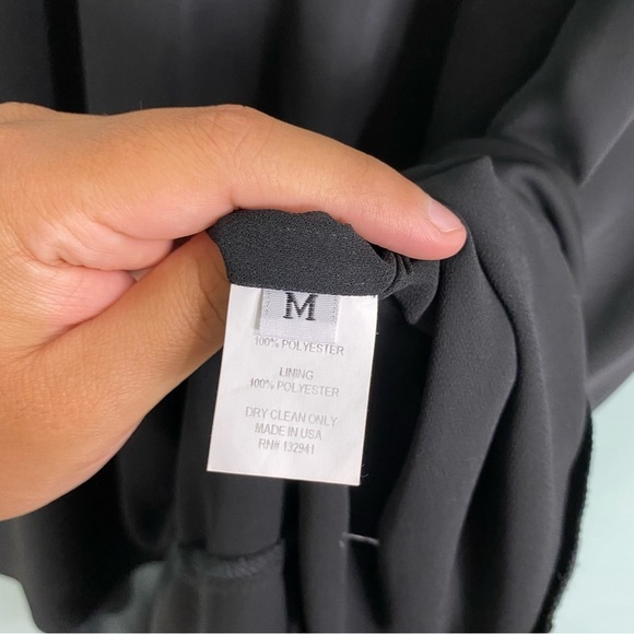 Amanda Uprichard Revolve Black Belle Mini Sleeveless‎ Dress Sz M Flutter Flowy - Picture 5 of 7